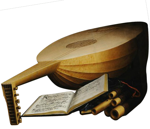A lute, detail from Holbein's The Ambassadors